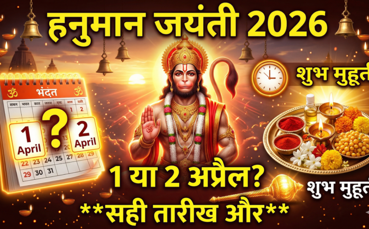  Hanuman Jayanti 2026 Date And Time : 1 या 2 अप्रैल कब है हनुमान जयंती ? जानें सही तारीख, शुभ मुहूर्त, पूजा विधि और अचूक उपाय….