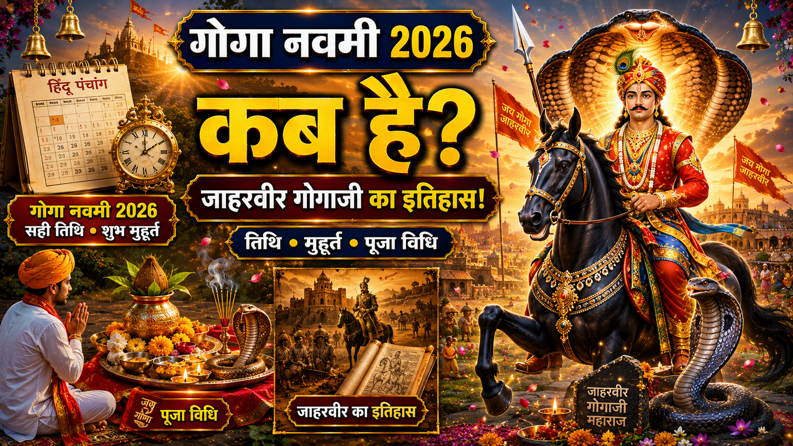 Goga Navami 2026 Date And Time : गोगा नवमी तिथि, शुभ मुहूर्त, पूजा विधि और जाहरवीर गोगाजी महाराज का इतिहास….