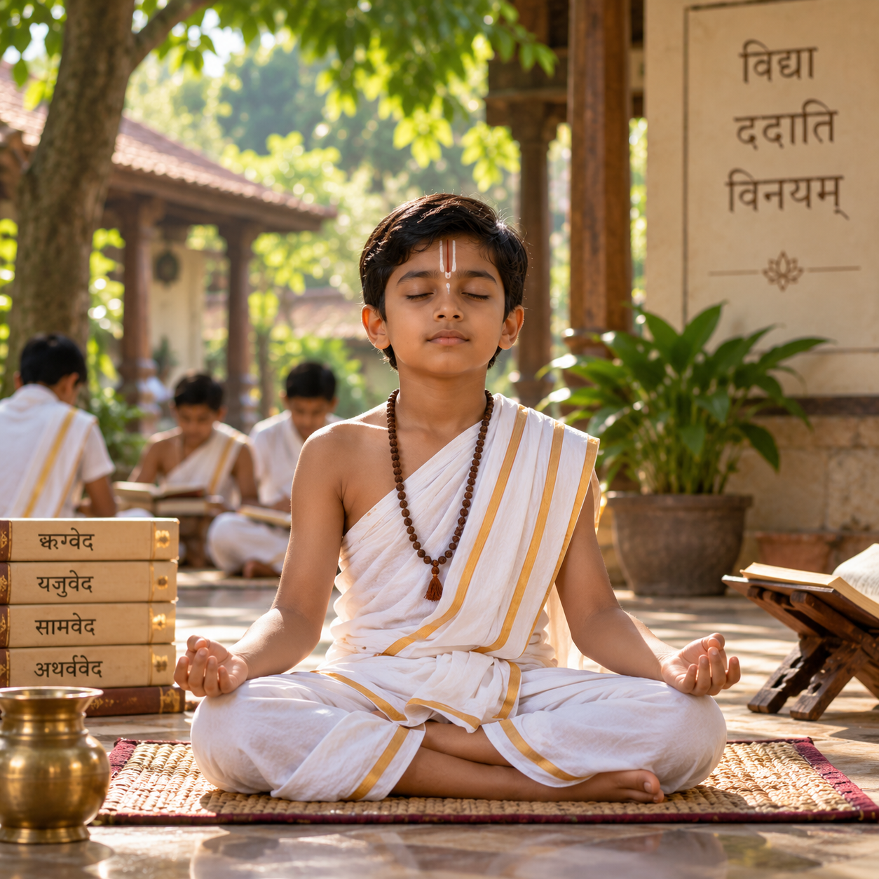 KARMASU Digital Gurukul — students learning Vedic wisdom online